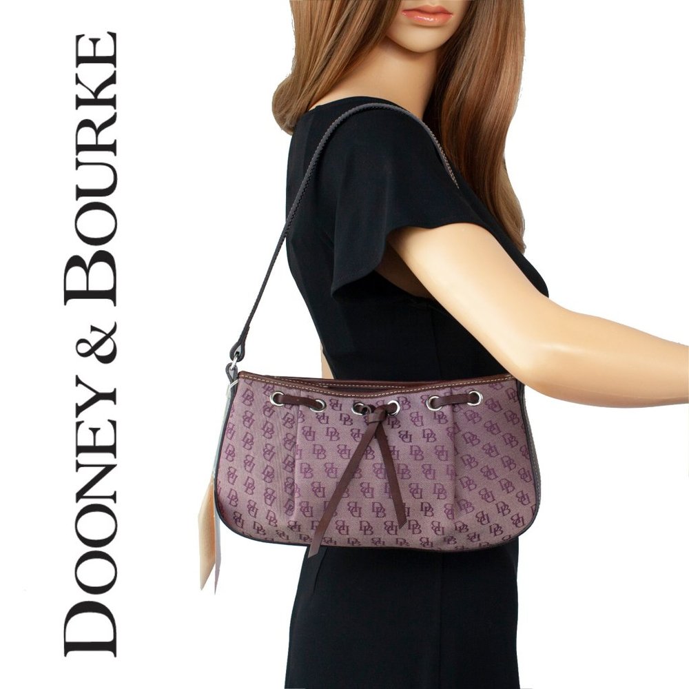 SOLD 🔴 Dooney & Bourke Aubergine Tassel Top Shoulder Bag - Picture 1 of 7